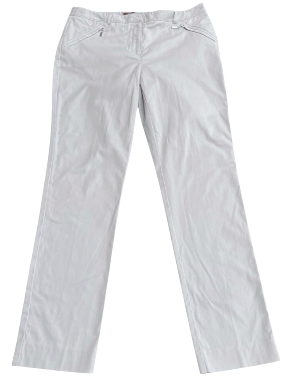 Melanie Lyne Silver Grey Zip Pocket Lightweight Chino Pants (8)